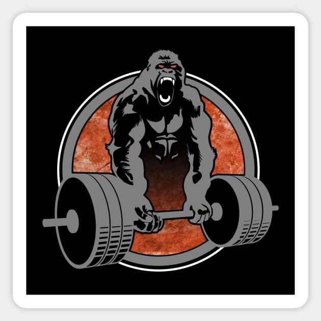 Gorilla Lifting Color Sticker by Natural 20 Shirts